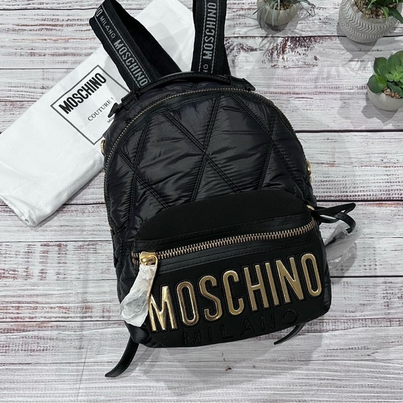 Moschino Handbags - Moschino Milano Logo Small Backpack